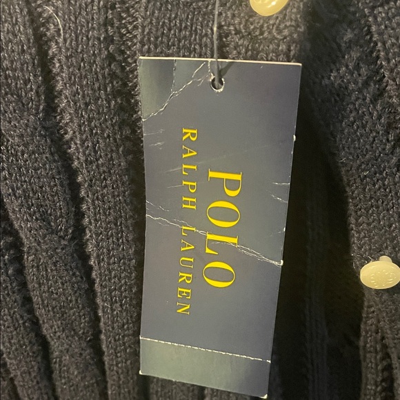 NWT Polo by Ralph Lauren Girls Dark Blue Cable Knit Cardigan - Picture 4 of 8